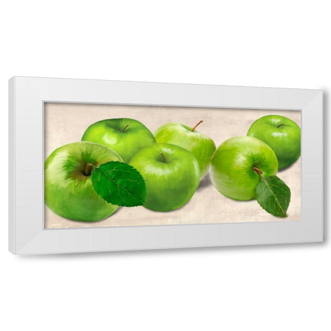 Green Apples White Modern Wood Framed Art Print by Barbieri, Remo