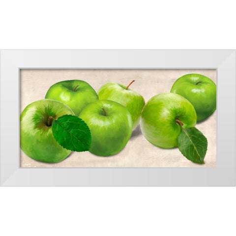 Green Apples White Modern Wood Framed Art Print by Barbieri, Remo