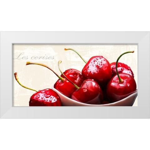 Les cerises White Modern Wood Framed Art Print by Remo, Barbieri