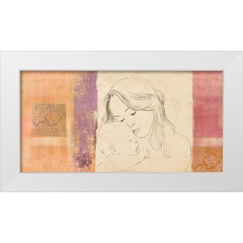 Maternite III White Modern Wood Framed Art Print by Roux, Simon