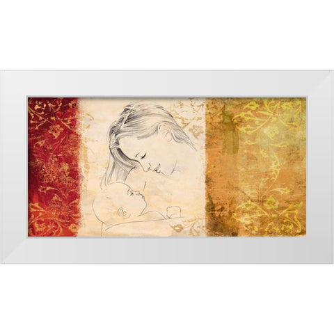Maternite II White Modern Wood Framed Art Print by Roux, Simon