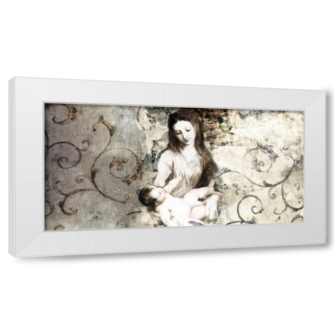 Madonna and Child-after Van Dyck White Modern Wood Framed Art Print by Roux, Simon