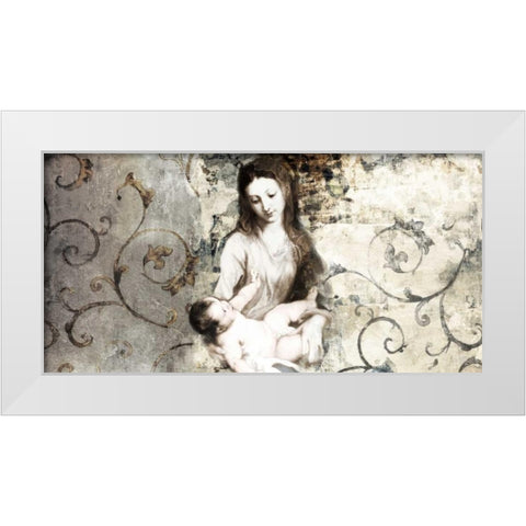 Madonna and Child-after Van Dyck White Modern Wood Framed Art Print by Roux, Simon