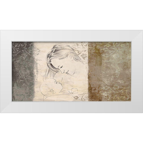 Maternite II (neutral) White Modern Wood Framed Art Print by Roux, Simon