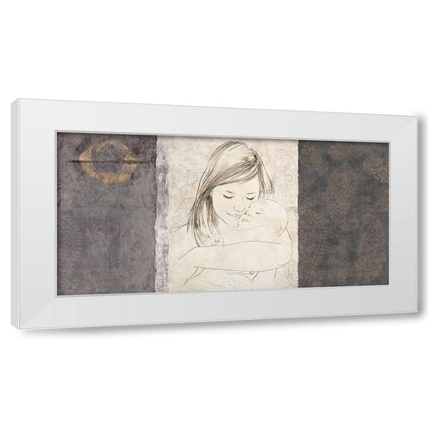 Maternite I (grey) White Modern Wood Framed Art Print by Roux, Simon