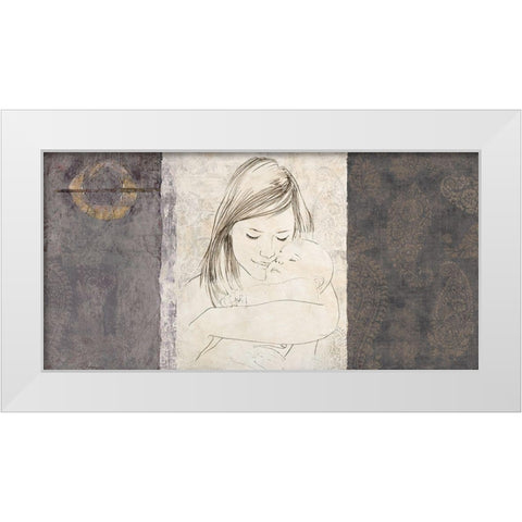 Maternite I (grey) White Modern Wood Framed Art Print by Roux, Simon