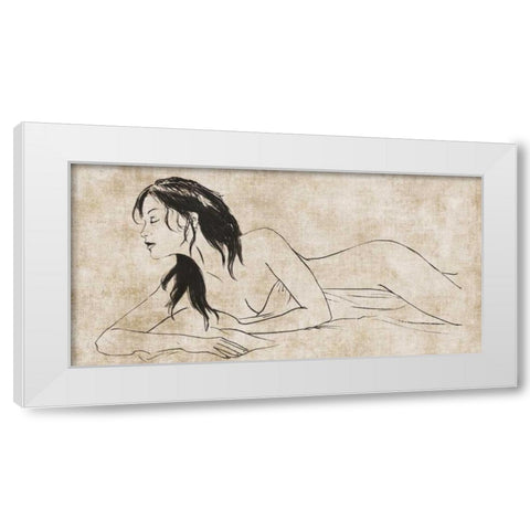 Pensee White Modern Wood Framed Art Print by Roux, Simon