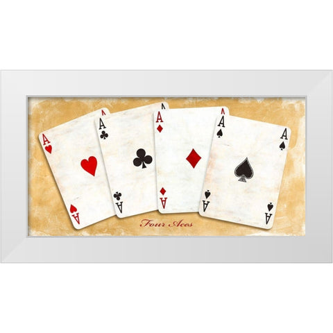 Four Aces (Gold) White Modern Wood Framed Art Print by Sandro, Ferrari