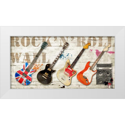 Rock n Roll Wall White Modern Wood Framed Art Print by Hill, Steven