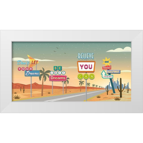 Believe you can... White Modern Wood Framed Art Print by Steven, Hill