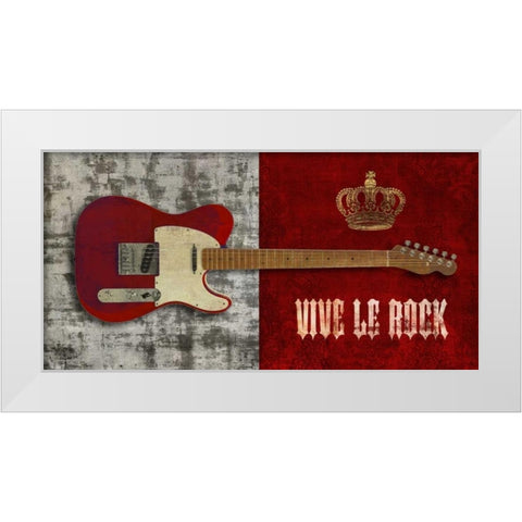 Vive le Rock White Modern Wood Framed Art Print by Hill, Steven