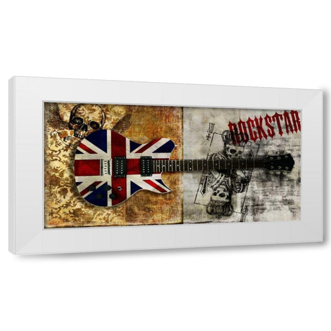 Rockstar White Modern Wood Framed Art Print by Hill, Steven