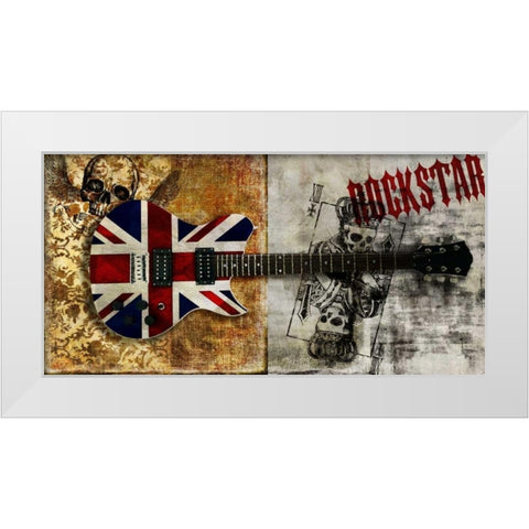 Rockstar White Modern Wood Framed Art Print by Hill, Steven