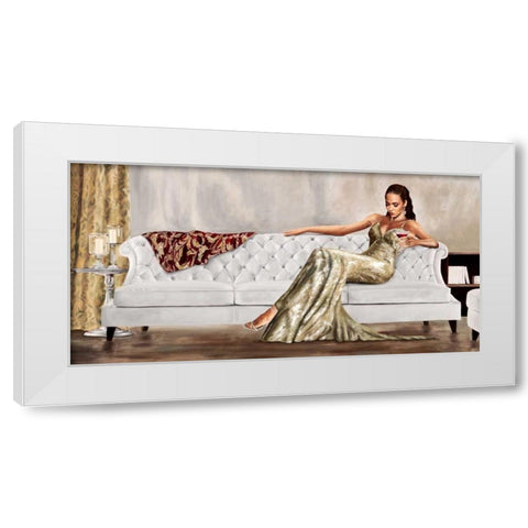 Gala White Modern Wood Framed Art Print by Jannace, Sergio