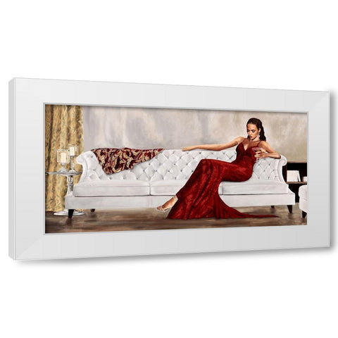 Red Gala White Modern Wood Framed Art Print by Jannace, Sergio