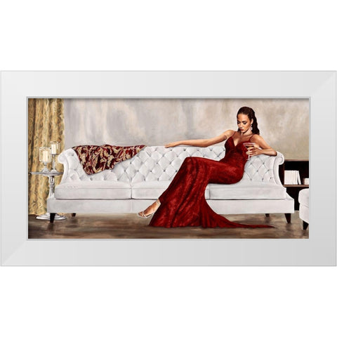 Red Gala White Modern Wood Framed Art Print by Jannace, Sergio