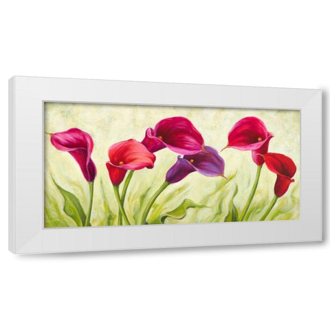 Calle danzanti White Modern Wood Framed Art Print by Mei, Silvia