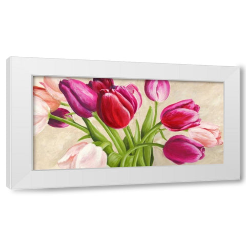 The Bouquet White Modern Wood Framed Art Print by Mei, Silvia