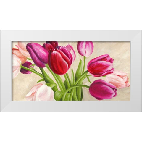The Bouquet White Modern Wood Framed Art Print by Mei, Silvia