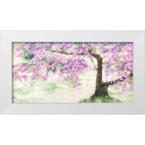Albero fiorito White Modern Wood Framed Art Print by Mei, Silvia