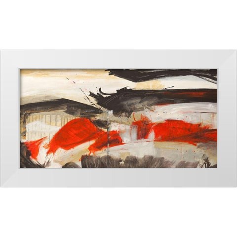 Primal Intersection White Modern Wood Framed Art Print by Jim, Stone