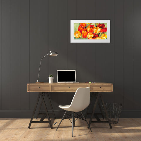 Field of Tulips White Modern Wood Framed Art Print by Stone, Jim