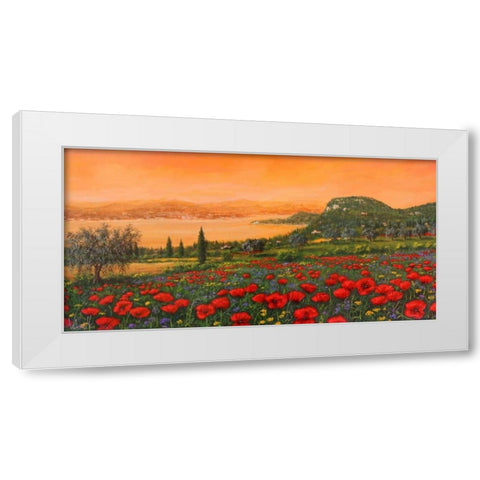 Dalle colline White Modern Wood Framed Art Print by Marzari, Tebo