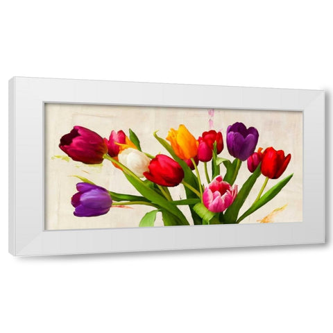 Bouquet d Ete White Modern Wood Framed Art Print by Rizzardi, Teo