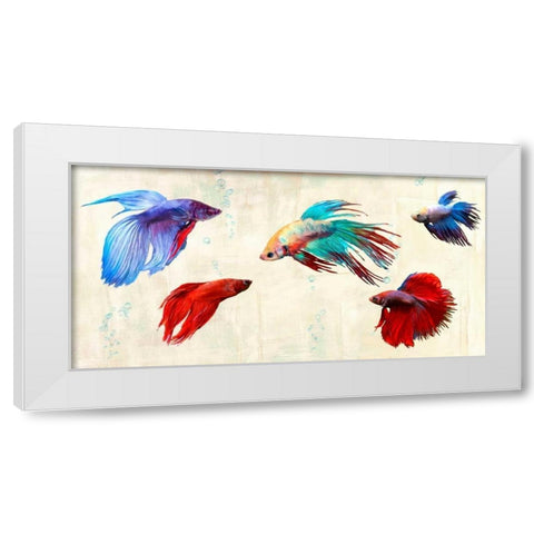 Tropical Parade White Modern Wood Framed Art Print by Rizzardi, Teo