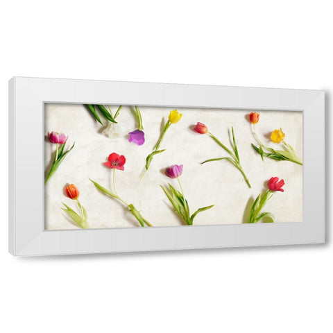 Cut Tulips White Modern Wood Framed Art Print by Rizzardi, Teo