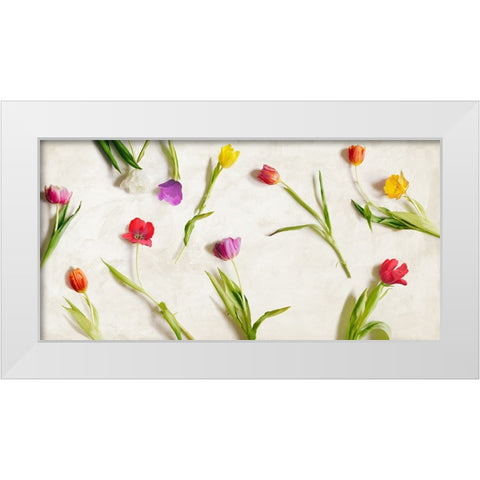 Cut Tulips White Modern Wood Framed Art Print by Rizzardi, Teo