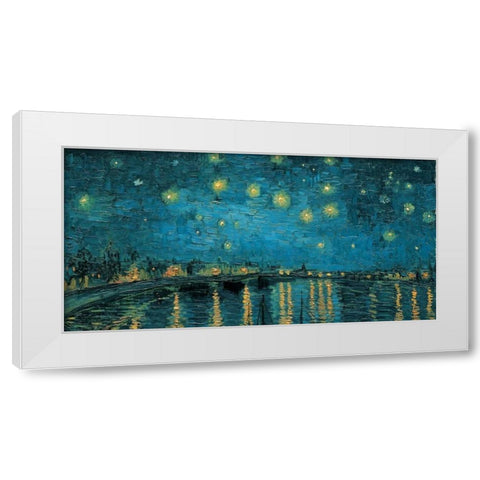 The Starry Night White Modern Wood Framed Art Print by Van Gogh, Vincent