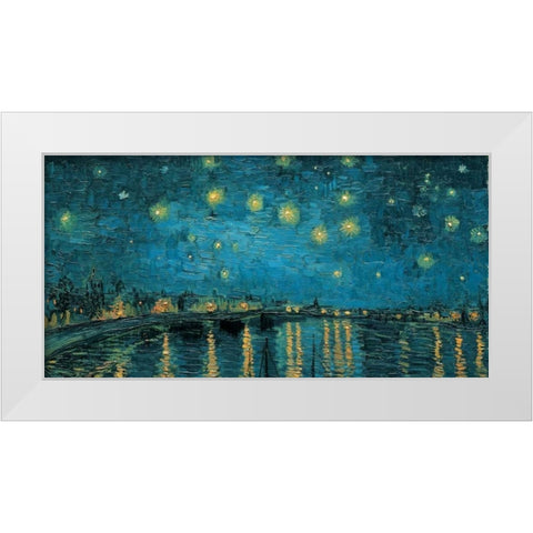 The Starry Night White Modern Wood Framed Art Print by Van Gogh, Vincent