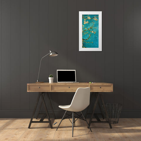 Mandorlo in fiore III White Modern Wood Framed Art Print by Van Gogh, Vincent