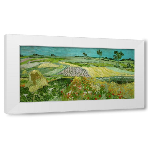 La plaine dAuvers White Modern Wood Framed Art Print by Van gogh, Vincent