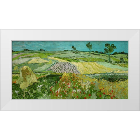 La plaine dAuvers White Modern Wood Framed Art Print by Van gogh, Vincent