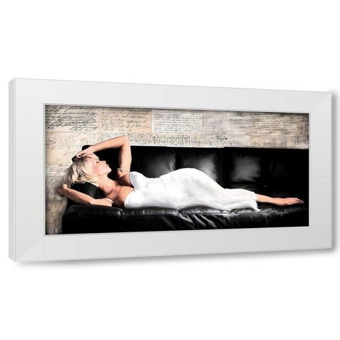 Reclined Beauty I White Modern Wood Framed Art Print by Haal, Van