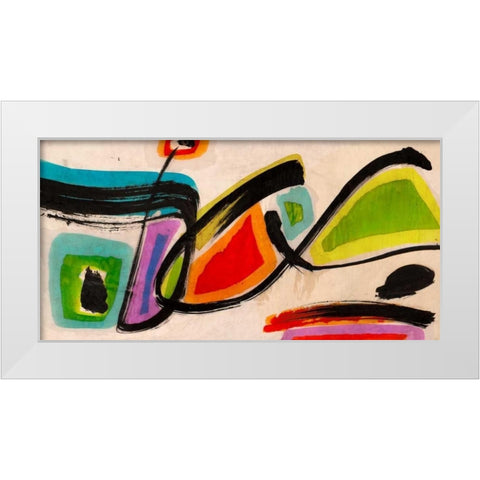 Butterflies White Modern Wood Framed Art Print by Perelli, Teo Vals