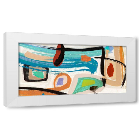Aventure White Modern Wood Framed Art Print by Teo, Vals Perelli
