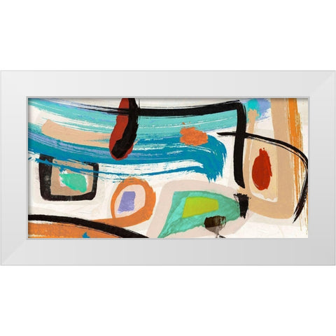 Aventure White Modern Wood Framed Art Print by Teo, Vals Perelli