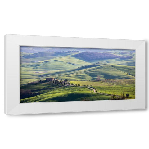 A road in Tuscany White Modern Wood Framed Art Print by Ratsenskiy, Vadim