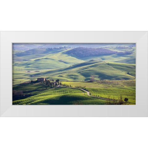 A road in Tuscany White Modern Wood Framed Art Print by Ratsenskiy, Vadim
