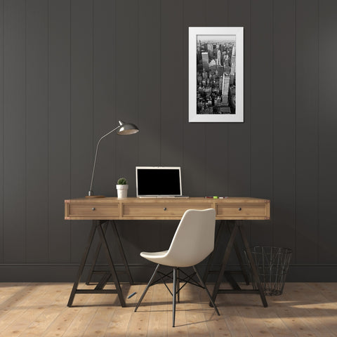 Skyscrapers in Manhattan II White Modern Wood Framed Art Print by Ratsenskiy, Vadim