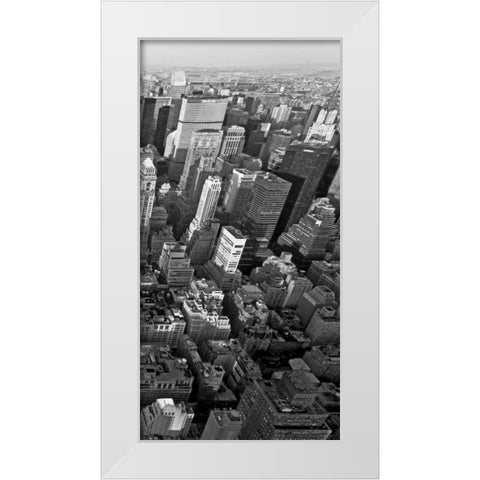 Skyscrapers in Manhattan III White Modern Wood Framed Art Print by Ratsenskiy, Vadim