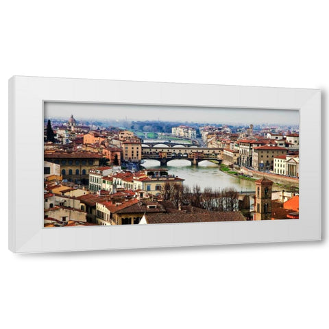 Ponte Vecchio Florence White Modern Wood Framed Art Print by Ratsenskiy, Vadim