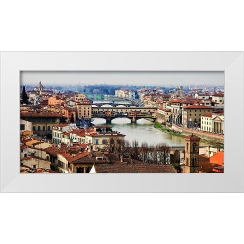 Ponte Vecchio Florence White Modern Wood Framed Art Print by Ratsenskiy, Vadim
