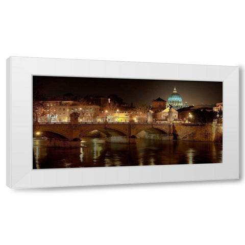 Rome at night White Modern Wood Framed Art Print by Ratsenskiy, Vadim