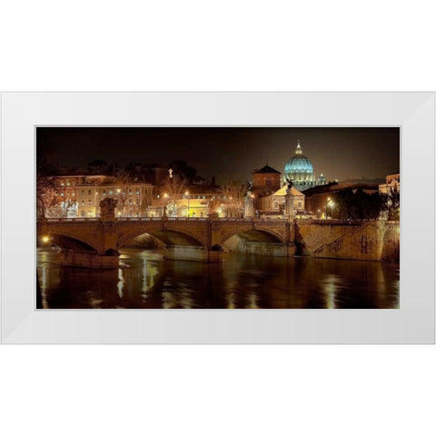 Rome at night White Modern Wood Framed Art Print by Ratsenskiy, Vadim