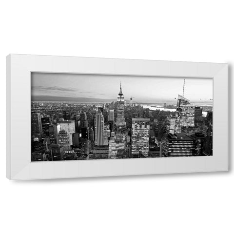 Aerial view of Manhattan, NYC White Modern Wood Framed Art Print by Ratsenskiy, Vadim