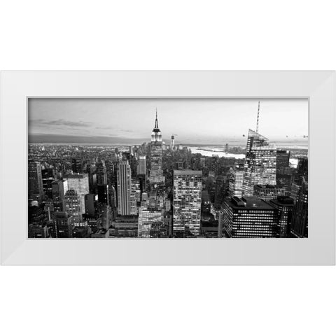 Aerial view of Manhattan, NYC White Modern Wood Framed Art Print by Ratsenskiy, Vadim